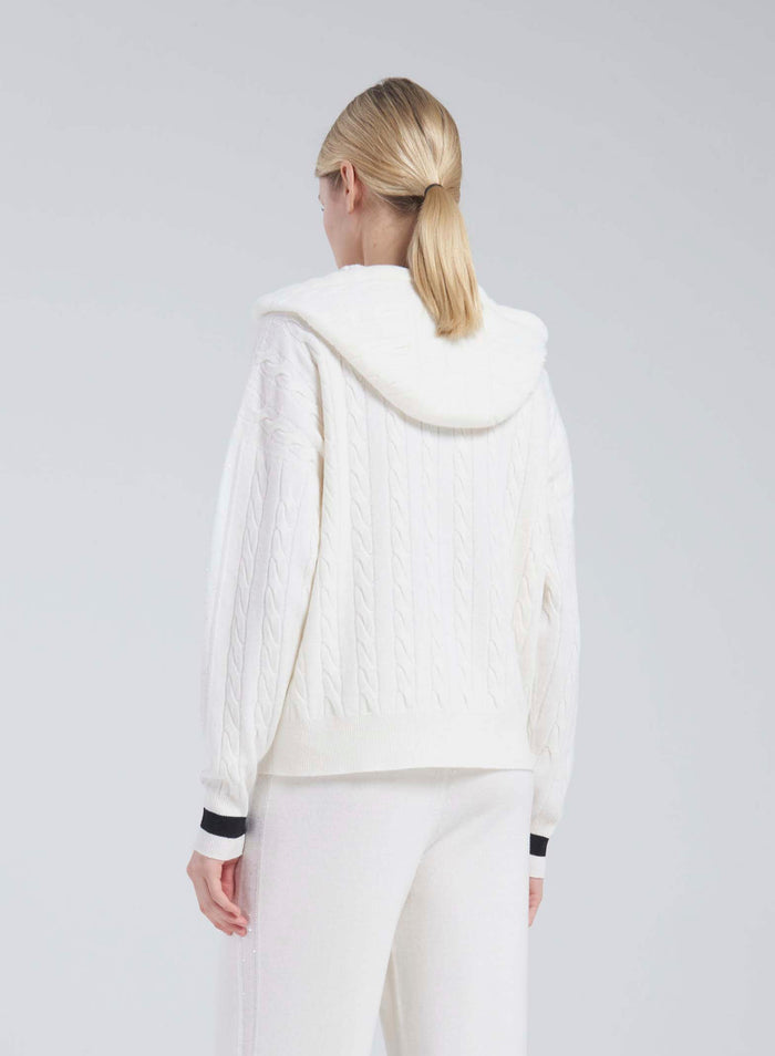 Lorena Antoniazzi FELPA IN MAGLIA A TRECCIA Super sconto