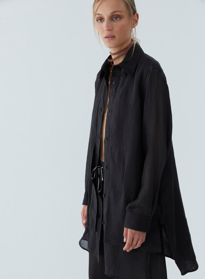 Lorena Antoniazzi MAXI CAMICIA IN RAMIE Online Outlet