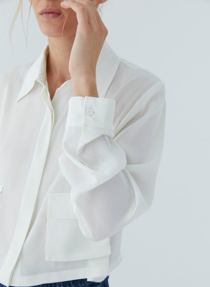 Lorena Antoniazzi BLUSA IN TWILL DI SETA Offerte speciali