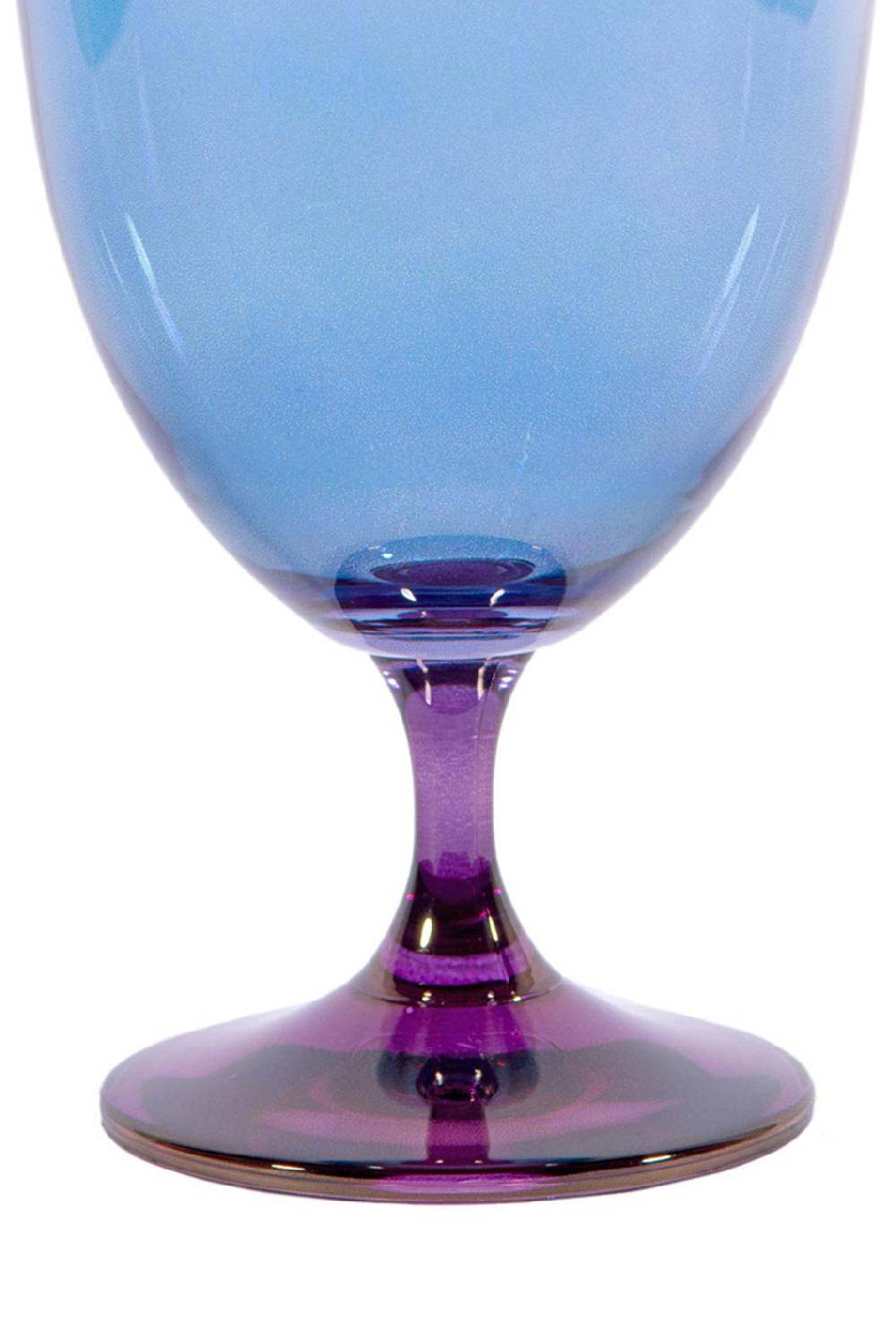 Luisa Beccaria Ombra Viola Al Blu Set Di Due Bicchieri D'acqua Pezzi Unici