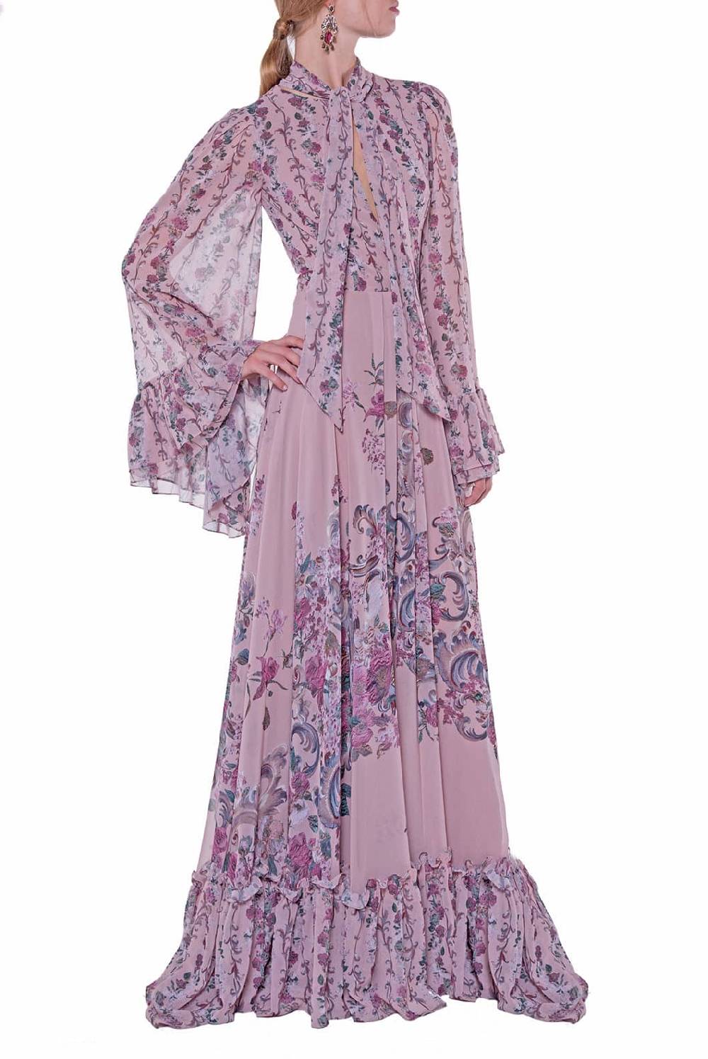 Luisa Beccaria Abito in georgette stampato fiori Vendita