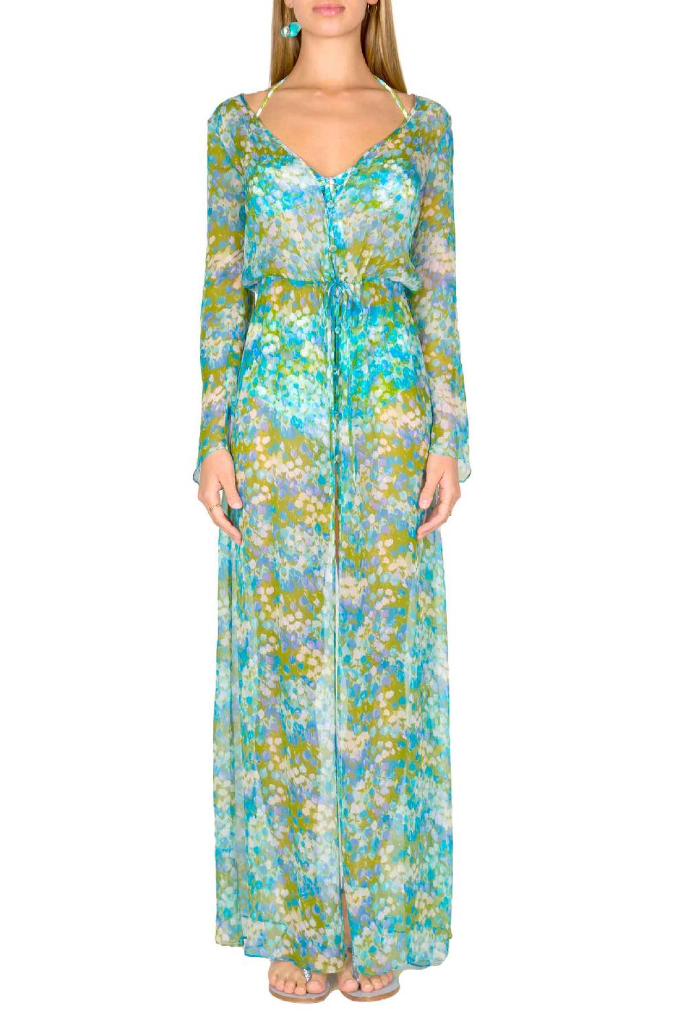 Luisa Beccaria Chemisier in chiffon Monet Offerta Anniversario