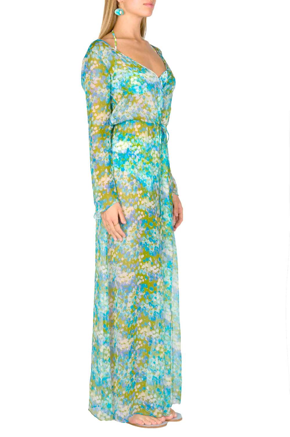 Luisa Beccaria Chemisier in chiffon Monet Offerta Anniversario