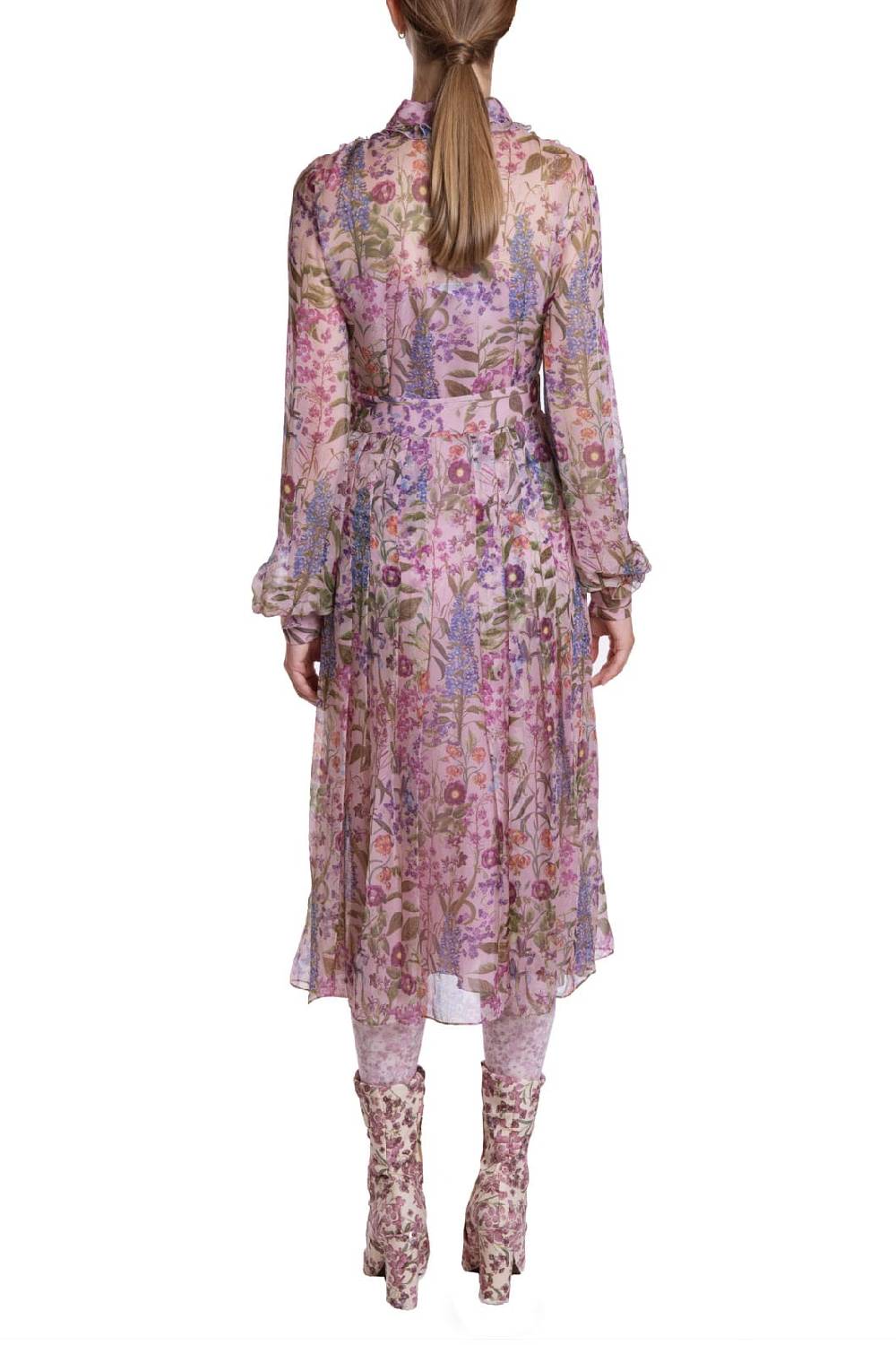 Luisa Beccaria Abito in chiffon stampato Sostegno trimestrale