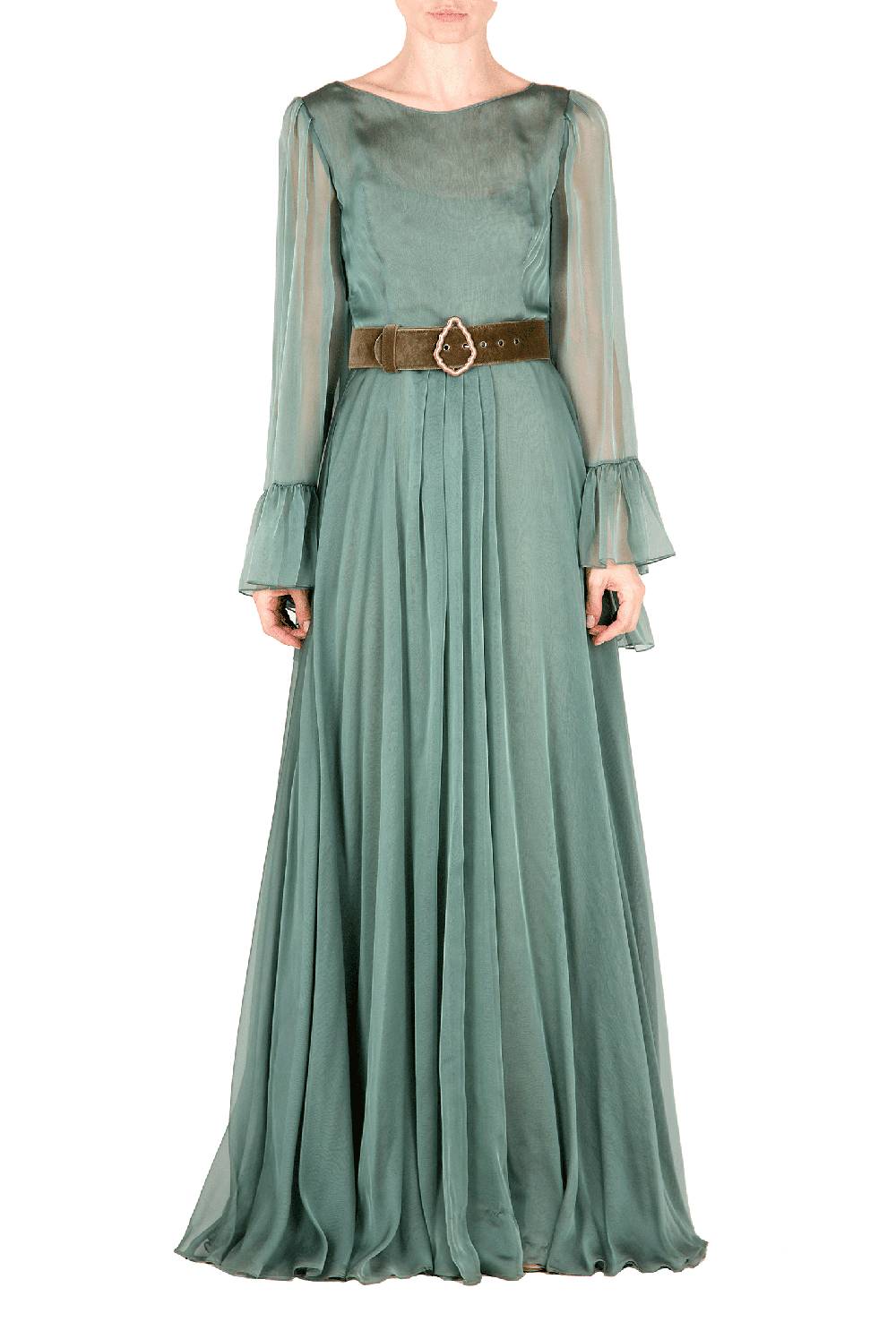 Luisa Beccaria Abito lungo in chiffon Fino al 60% di sconto