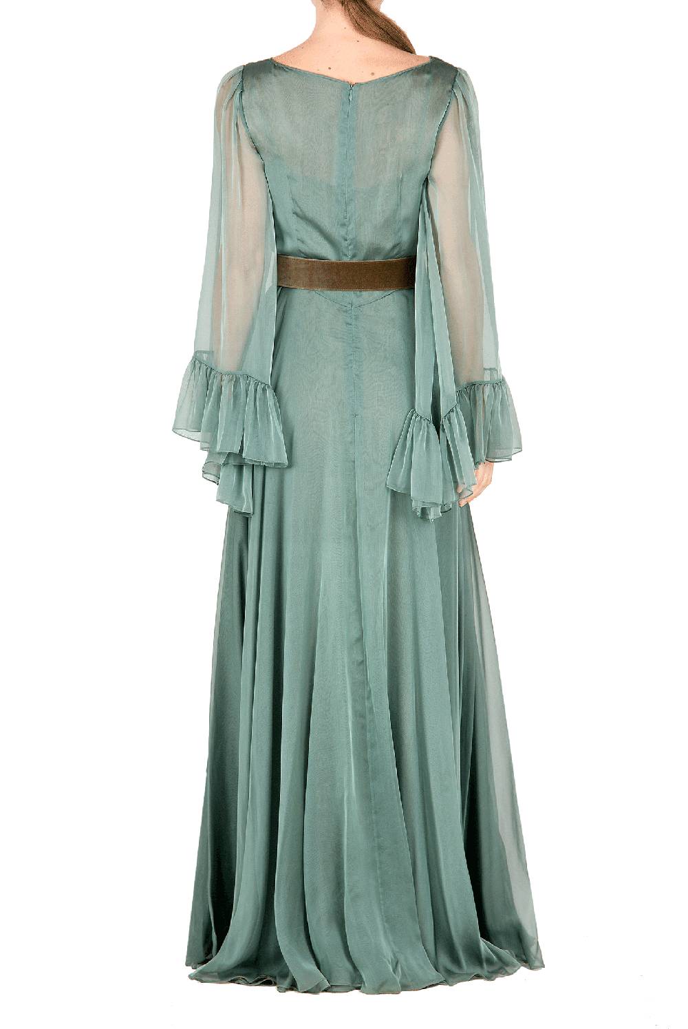 Luisa Beccaria Abito lungo in chiffon Fino al 60% di sconto