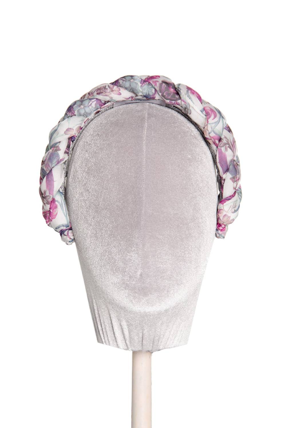 Luisa Beccaria Fascia per capelli intrecciata in chiffon di seta floreale Qualità