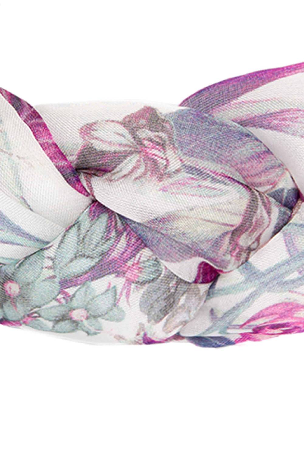 Luisa Beccaria Fascia per capelli intrecciata in chiffon di seta floreale Qualità