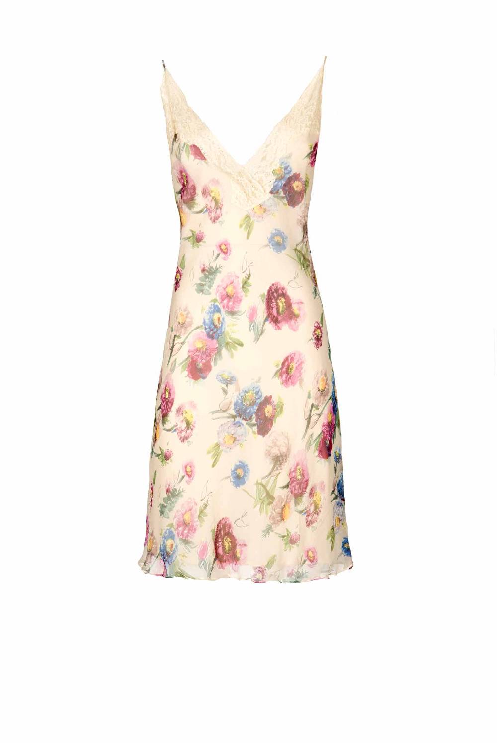 Luisa Beccaria Slipdress Macro Anemoni Con Pizzo Offerta migliore