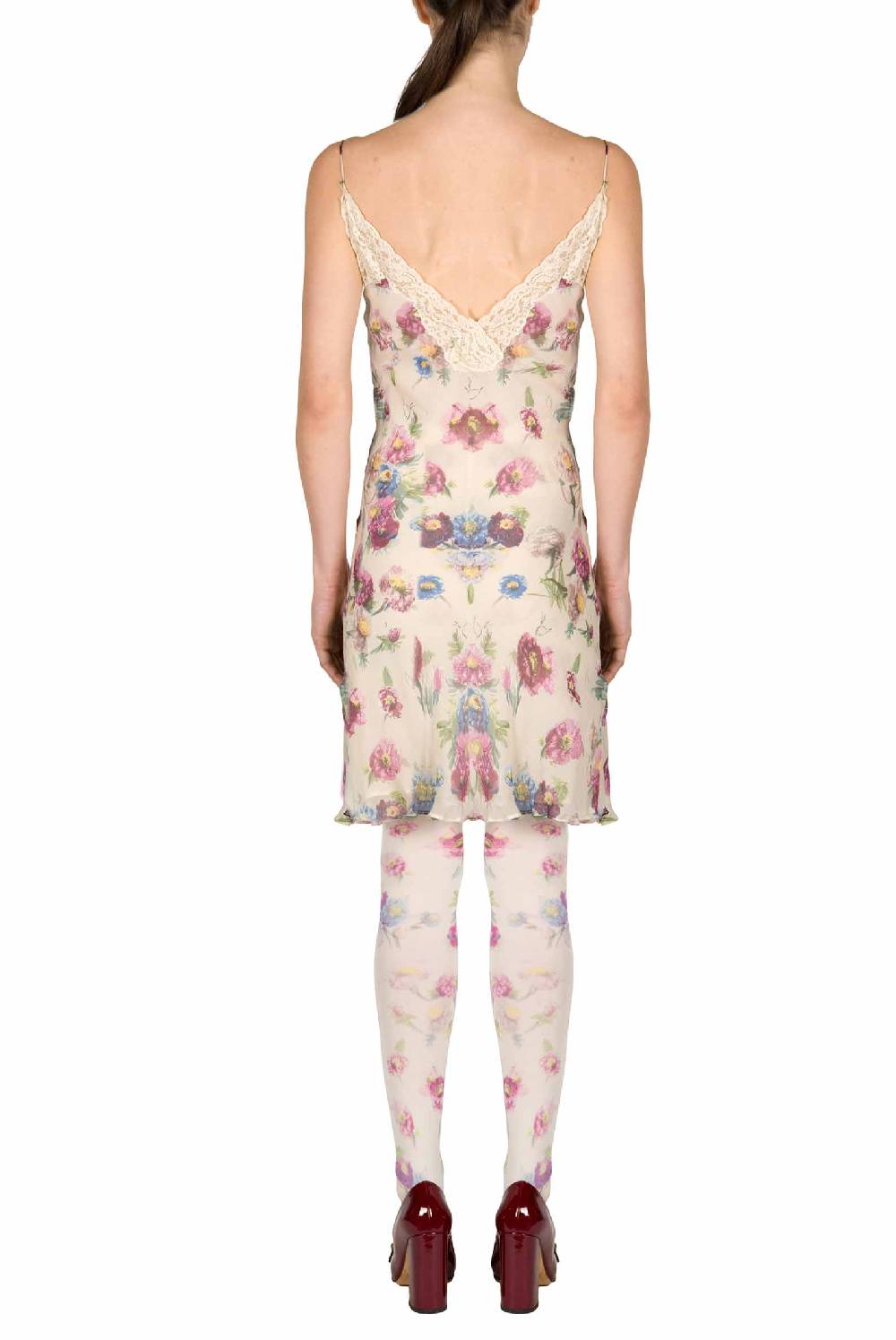 Luisa Beccaria Slipdress Macro Anemoni Con Pizzo Offerta migliore