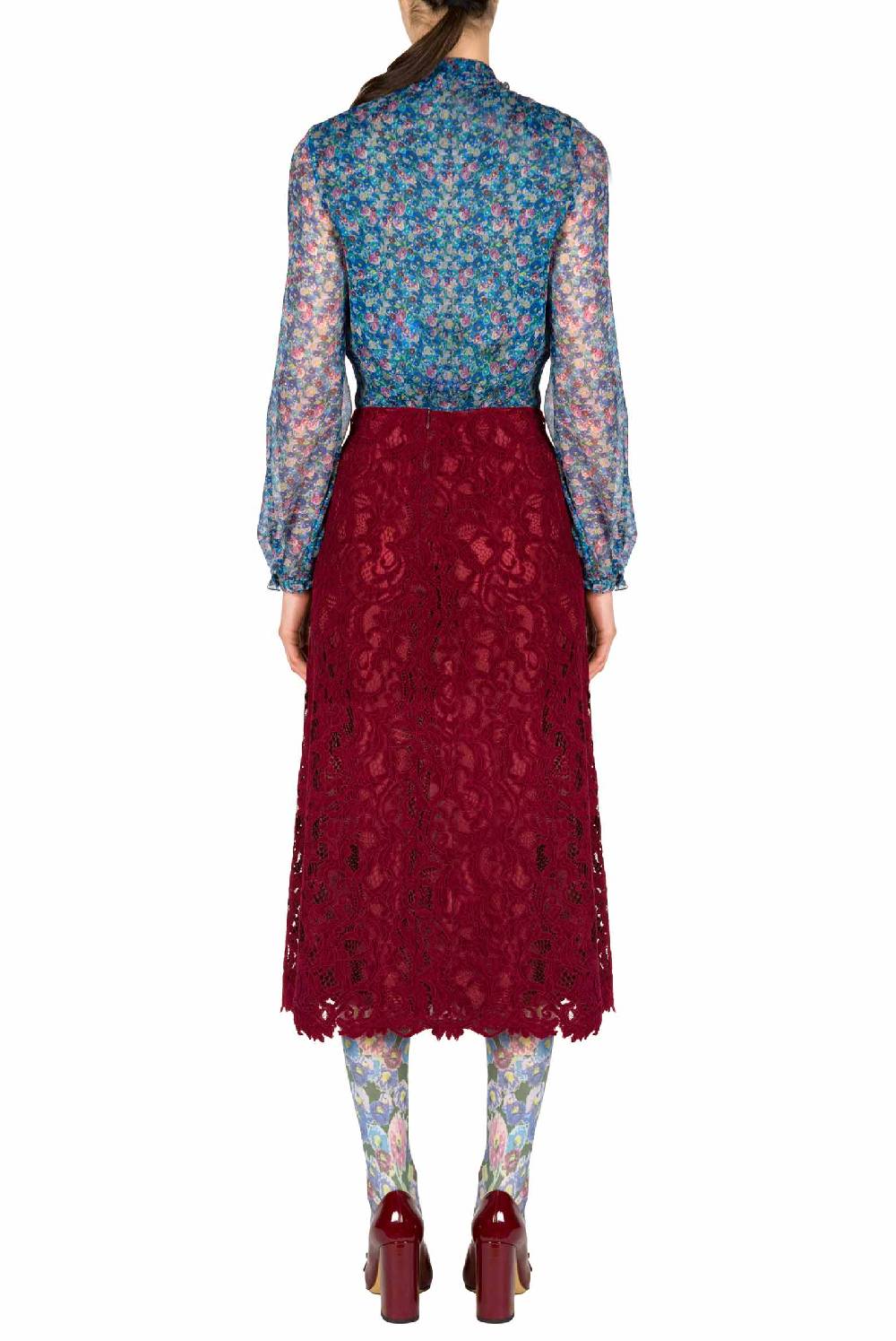 Luisa Beccaria Camicia in chiffon con micro anemoni Lightning offer
