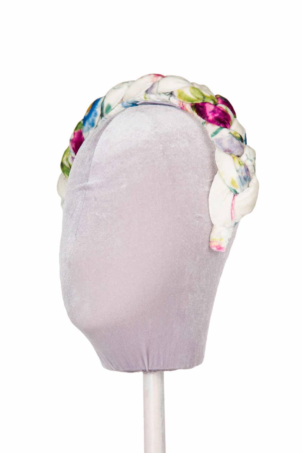 Luisa Beccaria Fascia per capelli intrecciata in velluto macro anemoni Offerte stagionali