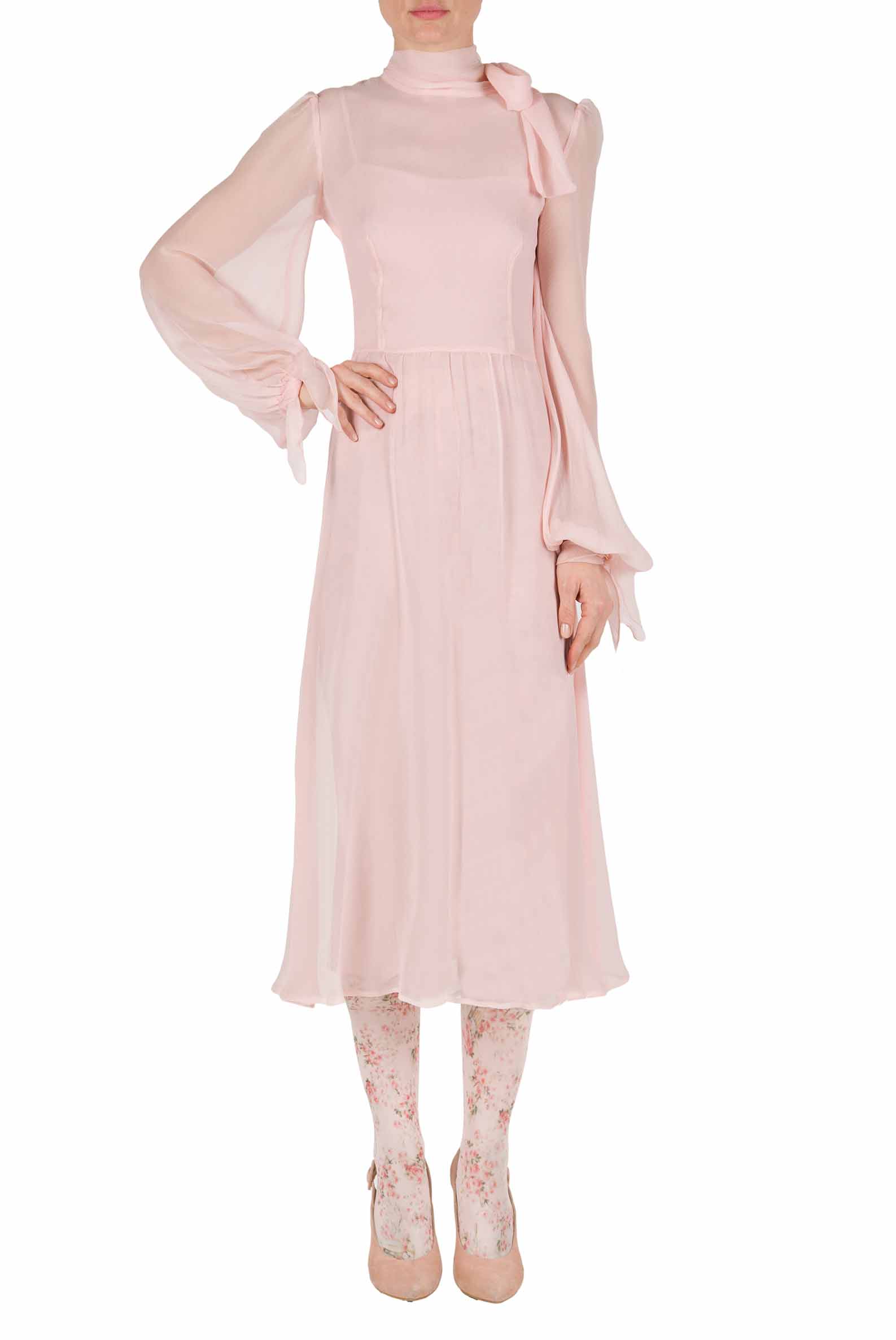 Luisa Beccaria Abito in crepon di chiffon rosa ACQUISTA ORA