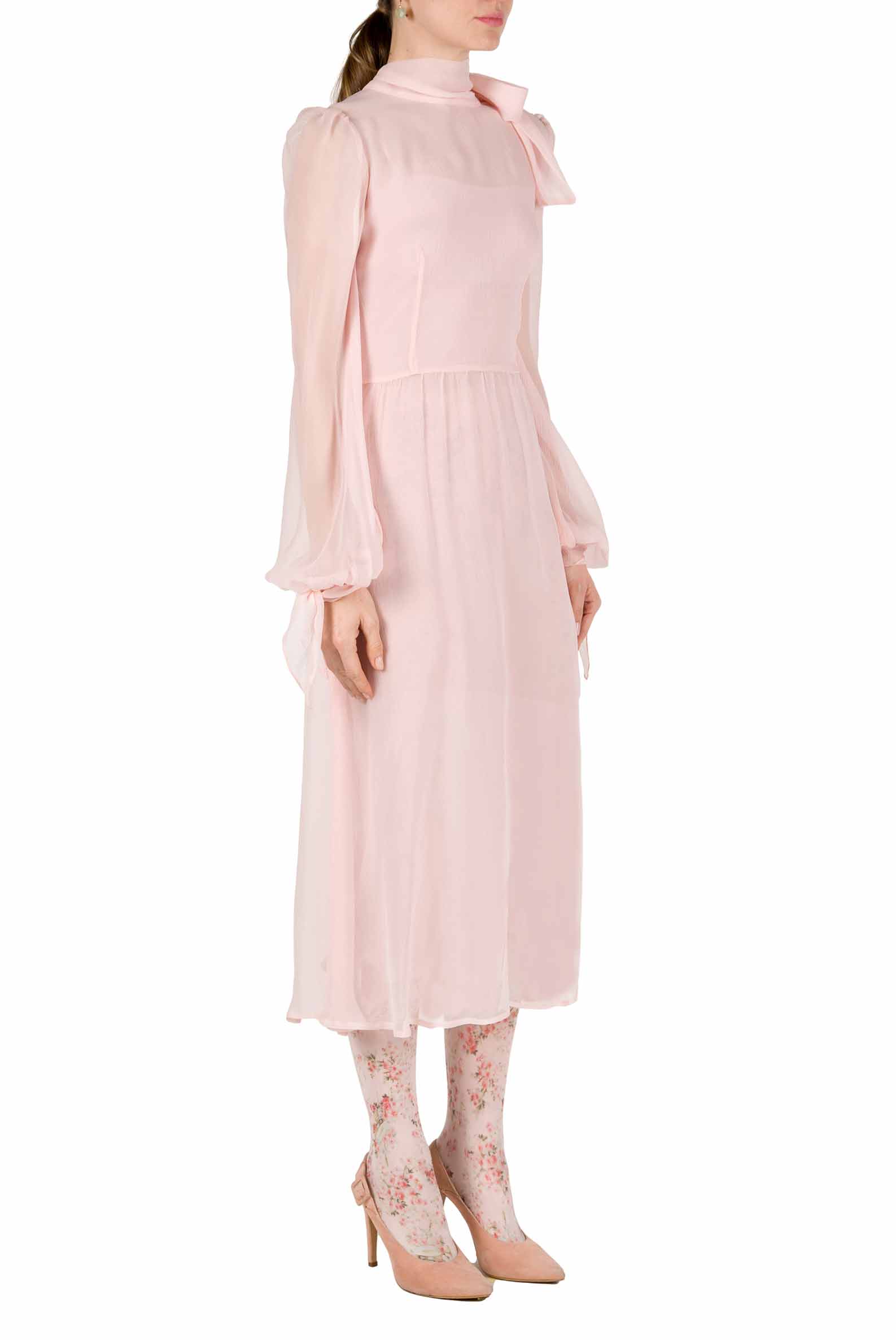 Luisa Beccaria Abito in crepon di chiffon rosa ACQUISTA ORA