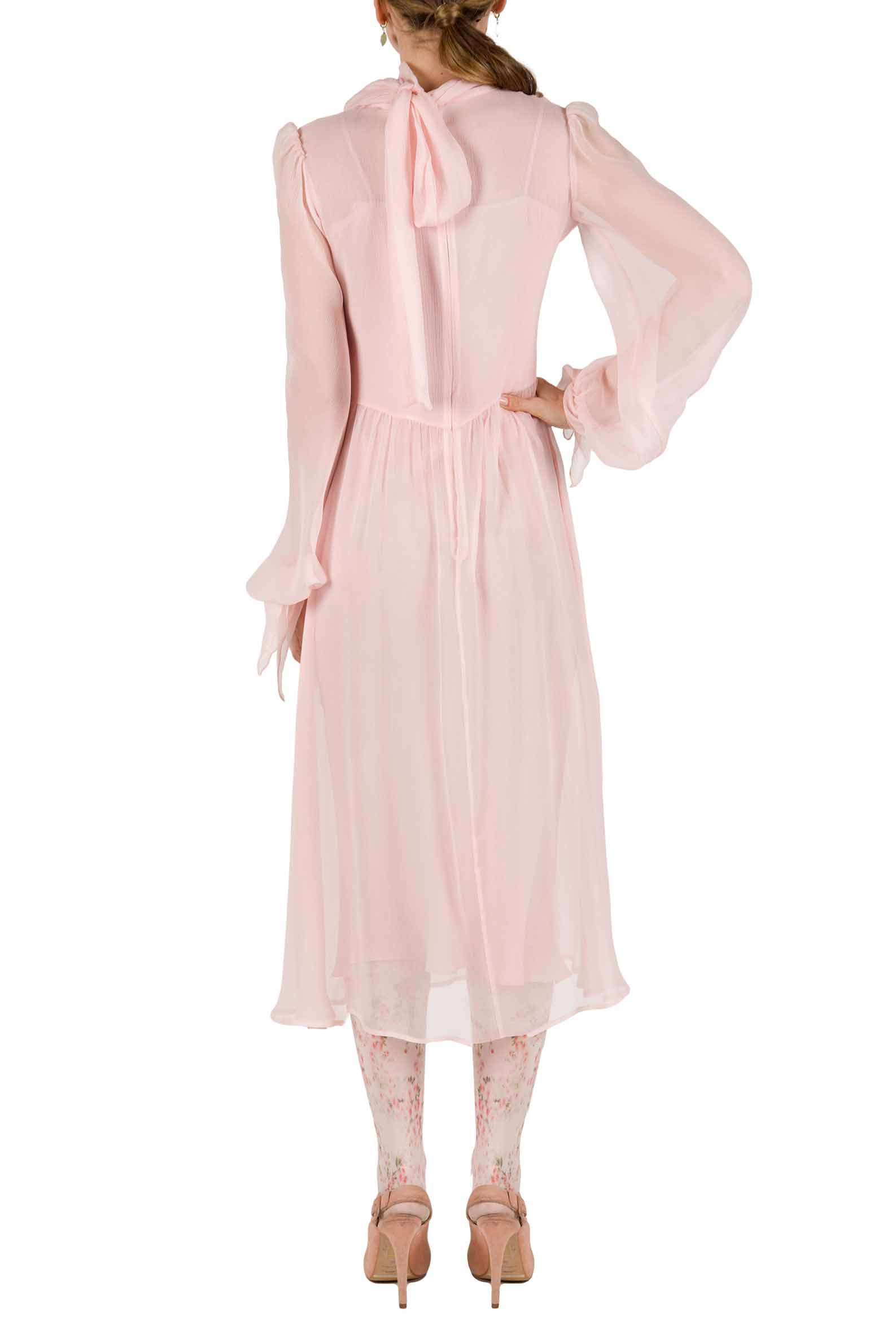 Luisa Beccaria Abito in crepon di chiffon rosa ACQUISTA ORA
