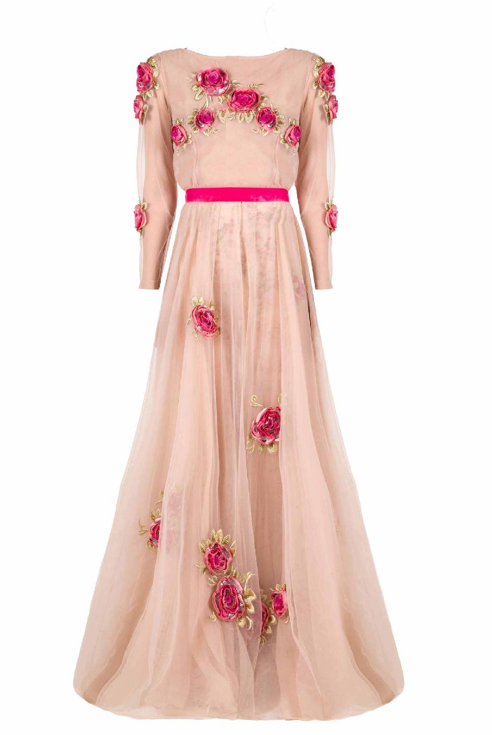 Luisa Beccaria Abito lungo in tulle ricamato Fino al 65% di sconto