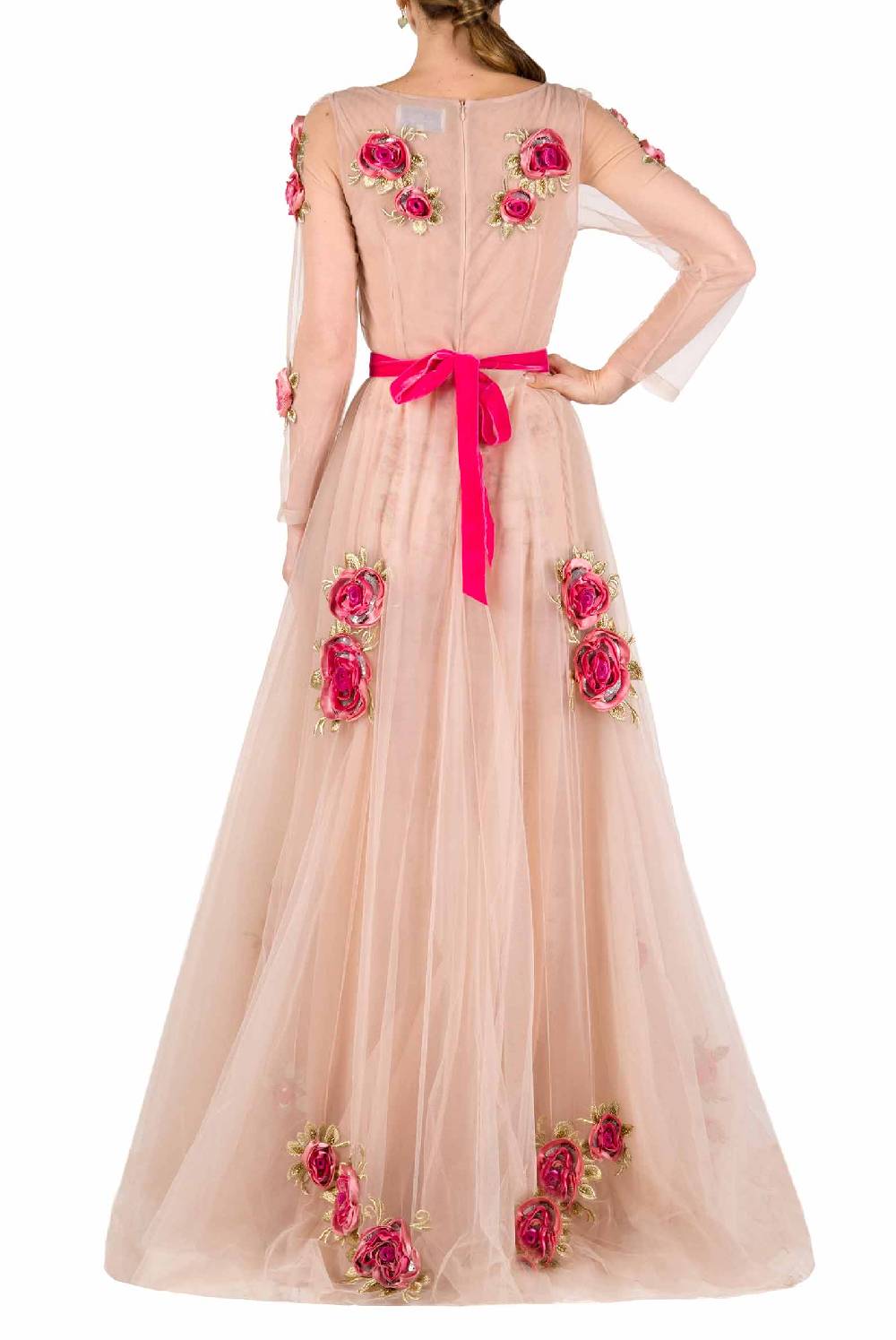 Luisa Beccaria Abito lungo in tulle ricamato Fino al 65% di sconto