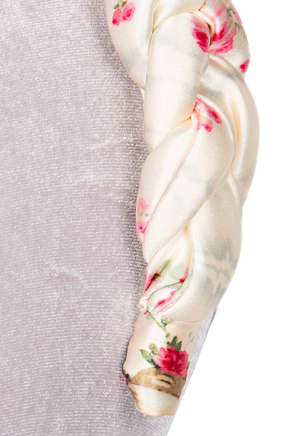 Luisa Beccaria Fascia per capelli intrecciata con boccioli di rose in raso lucido color crema Only for today
