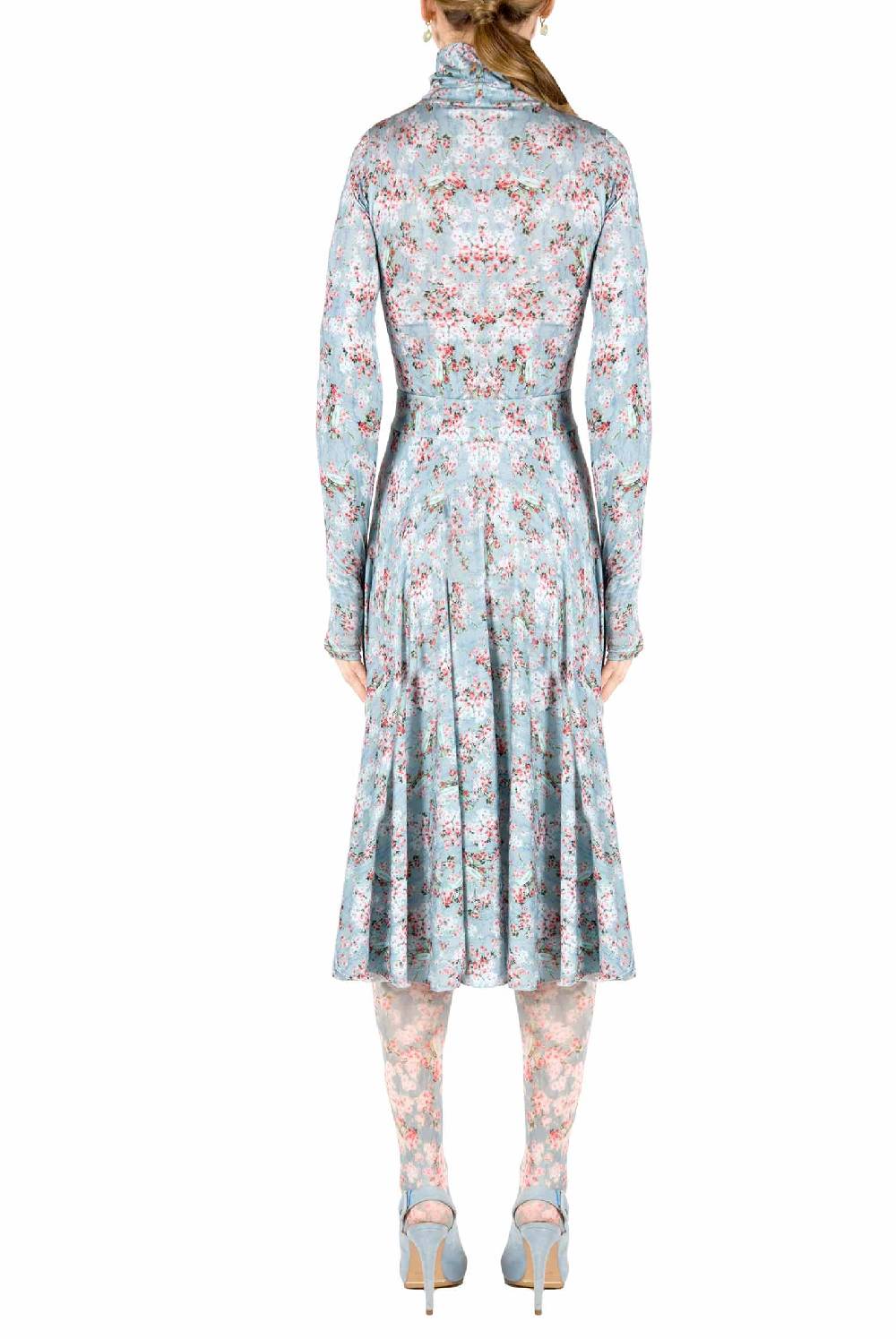 Luisa Beccaria Gonna in jersey con stampa boccioli di rosa 50% di sconto per tempo limitato