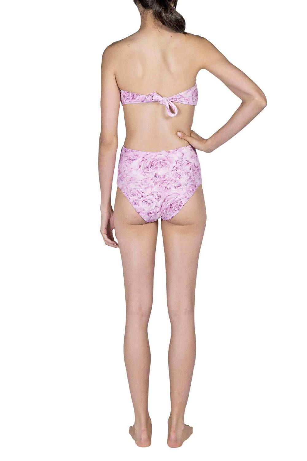 Luisa Beccaria Fascia E Vita Alta Slip Bikini Rose Rosa In Linea