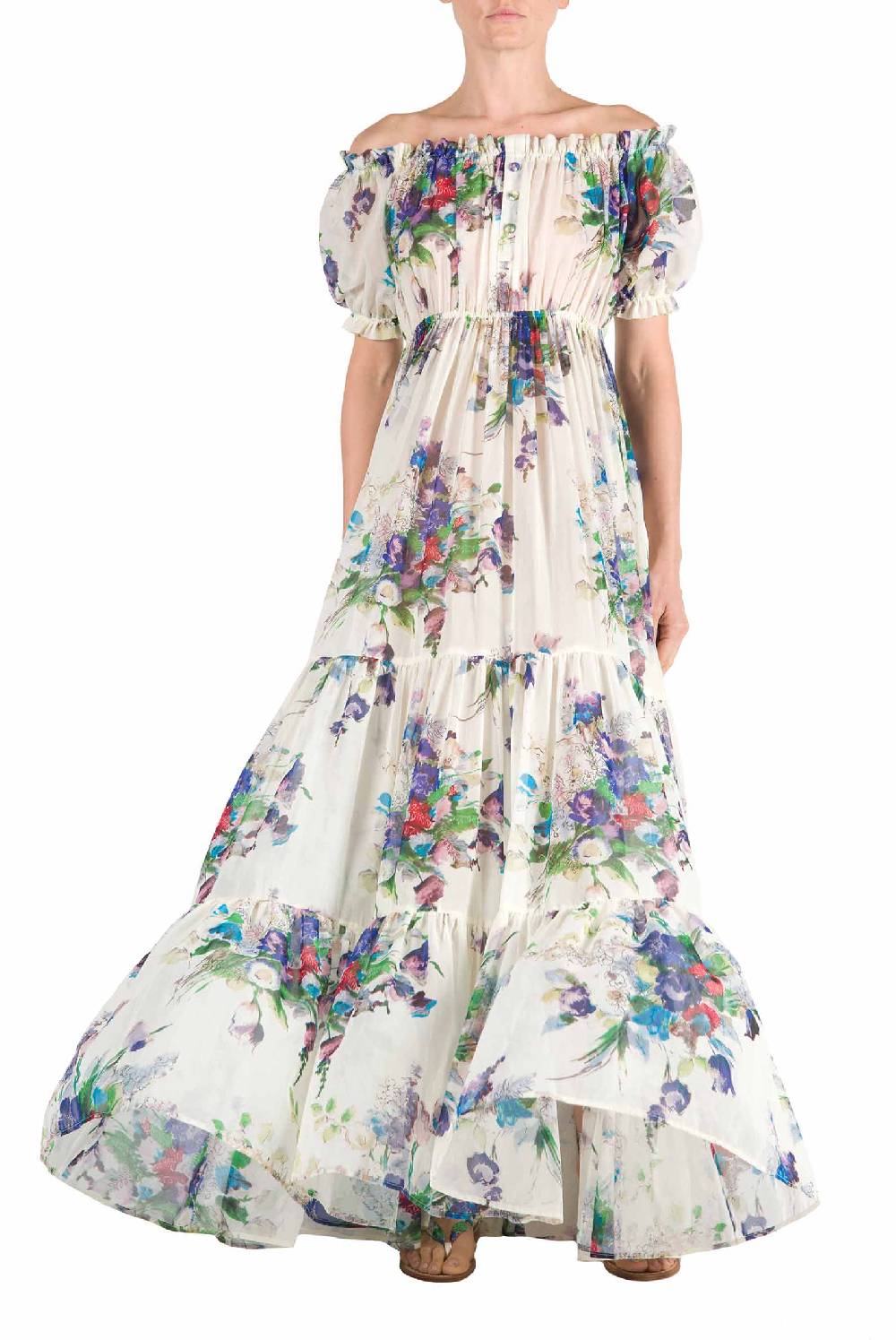 Luisa Beccaria Abito stampato con bouquet floreale Vendita
