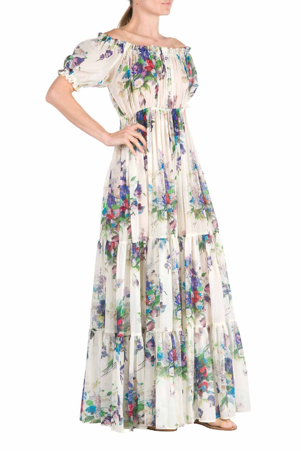 Luisa Beccaria Abito stampato con bouquet floreale Vendita