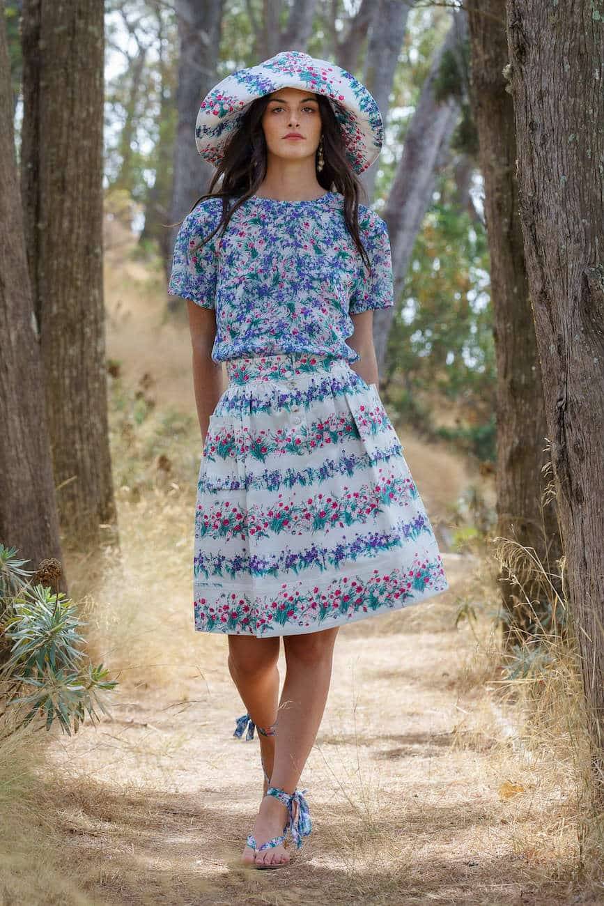 Luisa Beccaria Cappello in cotone floreale Promozione Limitata