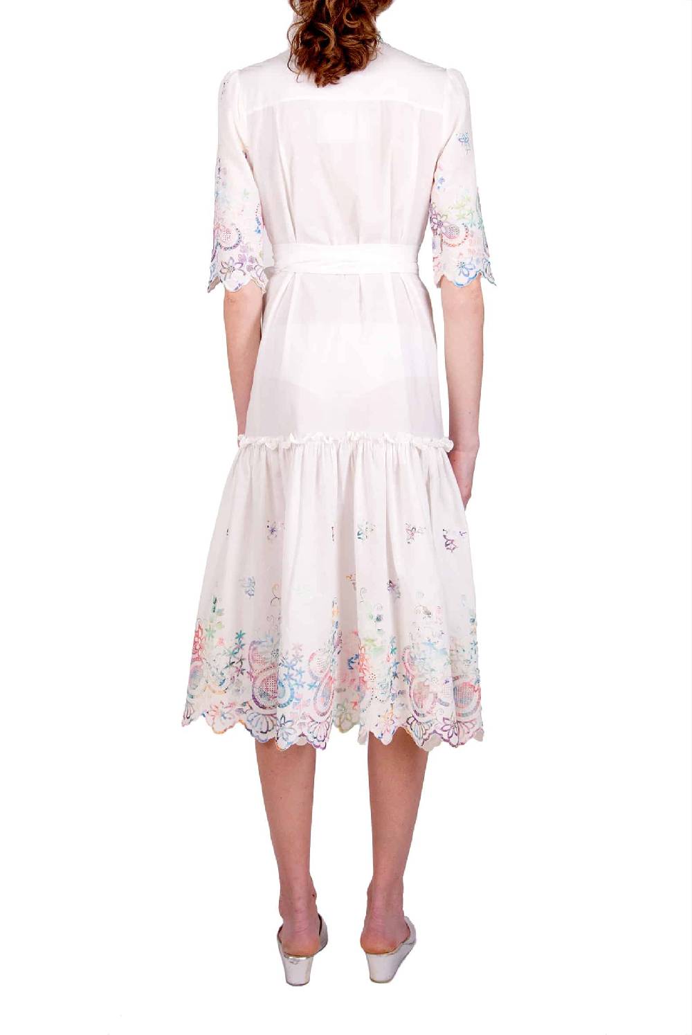 Luisa Beccaria Chemisier in cotone ricamato Hotsell