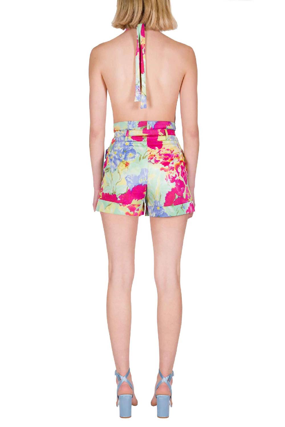 Luisa Beccaria Shorts in cotone a fiori astratti Negozio
