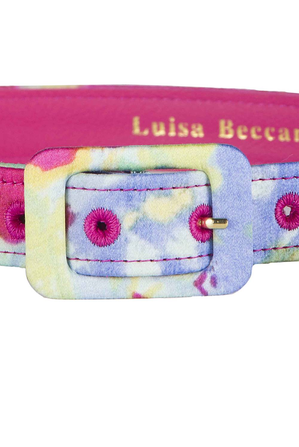 Luisa Beccaria Cintura in cotone stampato con fiori astratti In Saldo