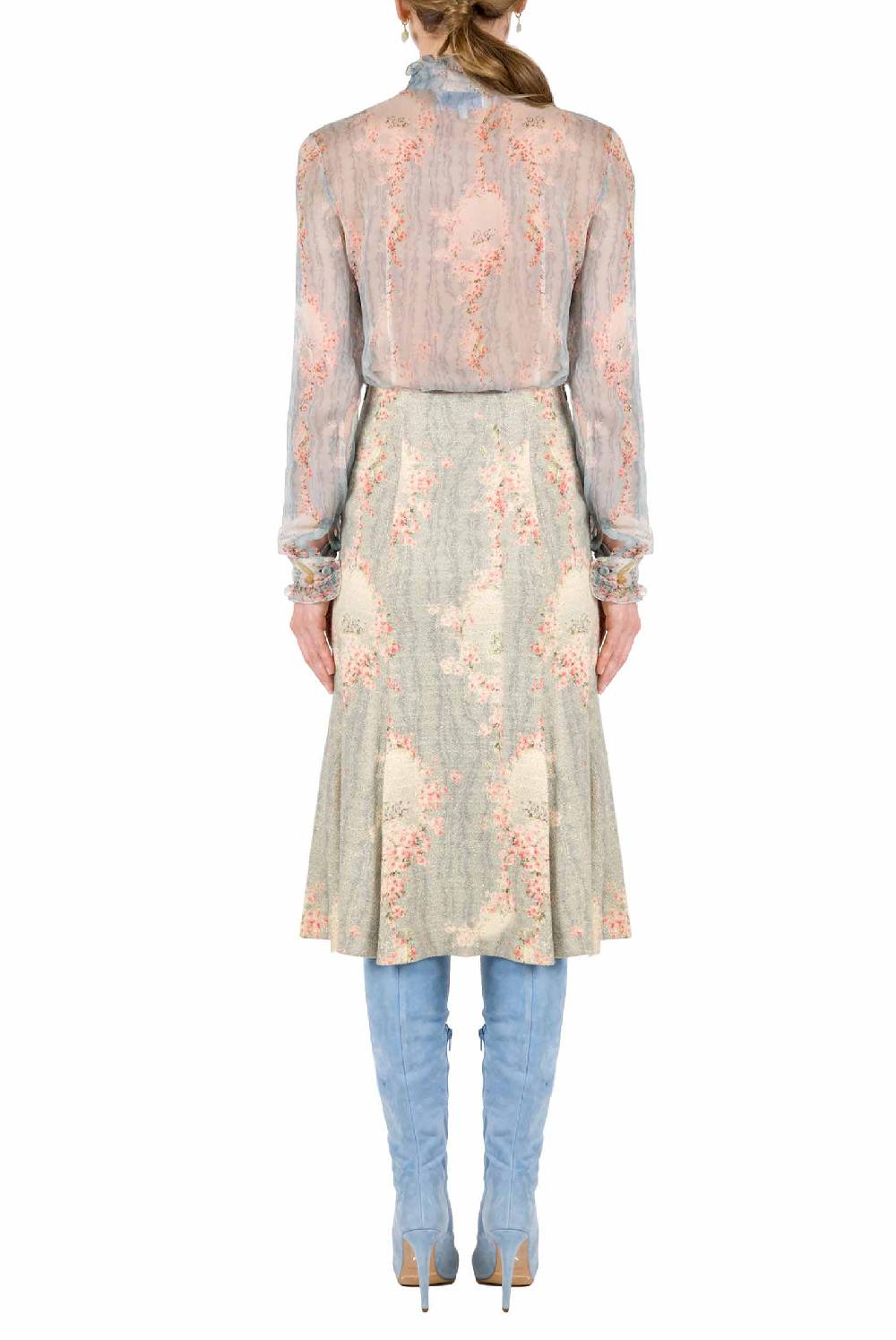 Luisa Beccaria Cerchio Di Rose Camicia In Chiffon Crepon Prezzo di fabbrica