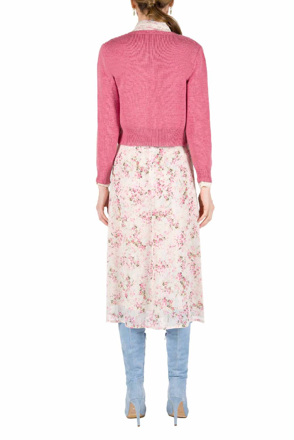 Luisa Beccaria Cardigan in maglia a trecce con bottoni Comprare a buon mercato