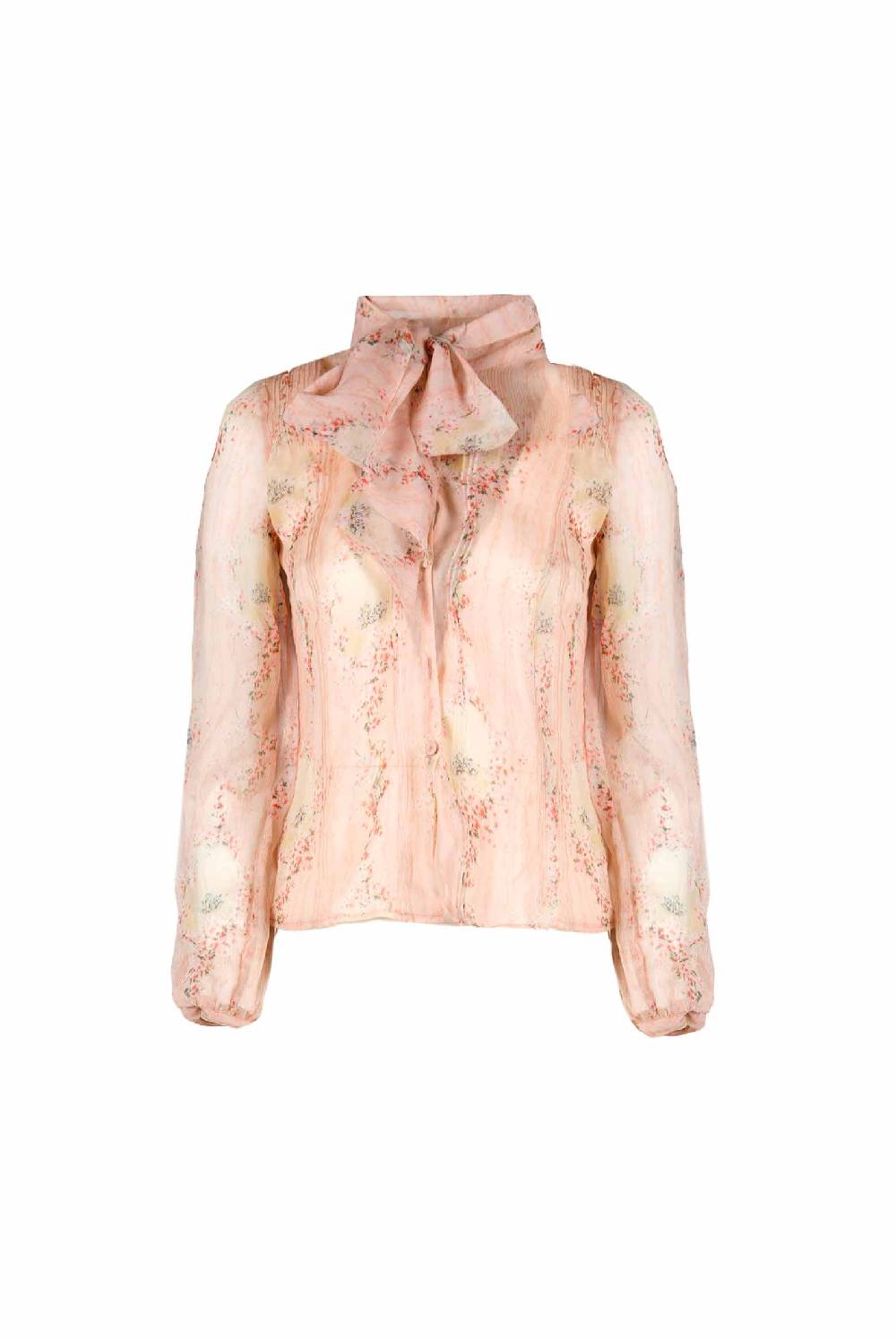 Luisa Beccaria Cerchio In Chiffon Di Rose Camicia Con Fiocco Shopping online