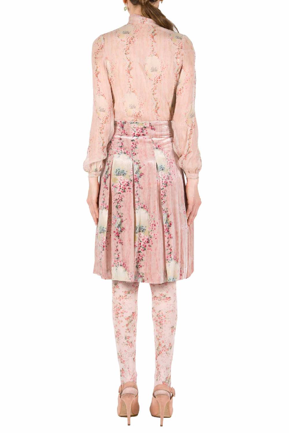 Luisa Beccaria Cerchio In Chiffon Di Rose Camicia Con Fiocco Shopping online