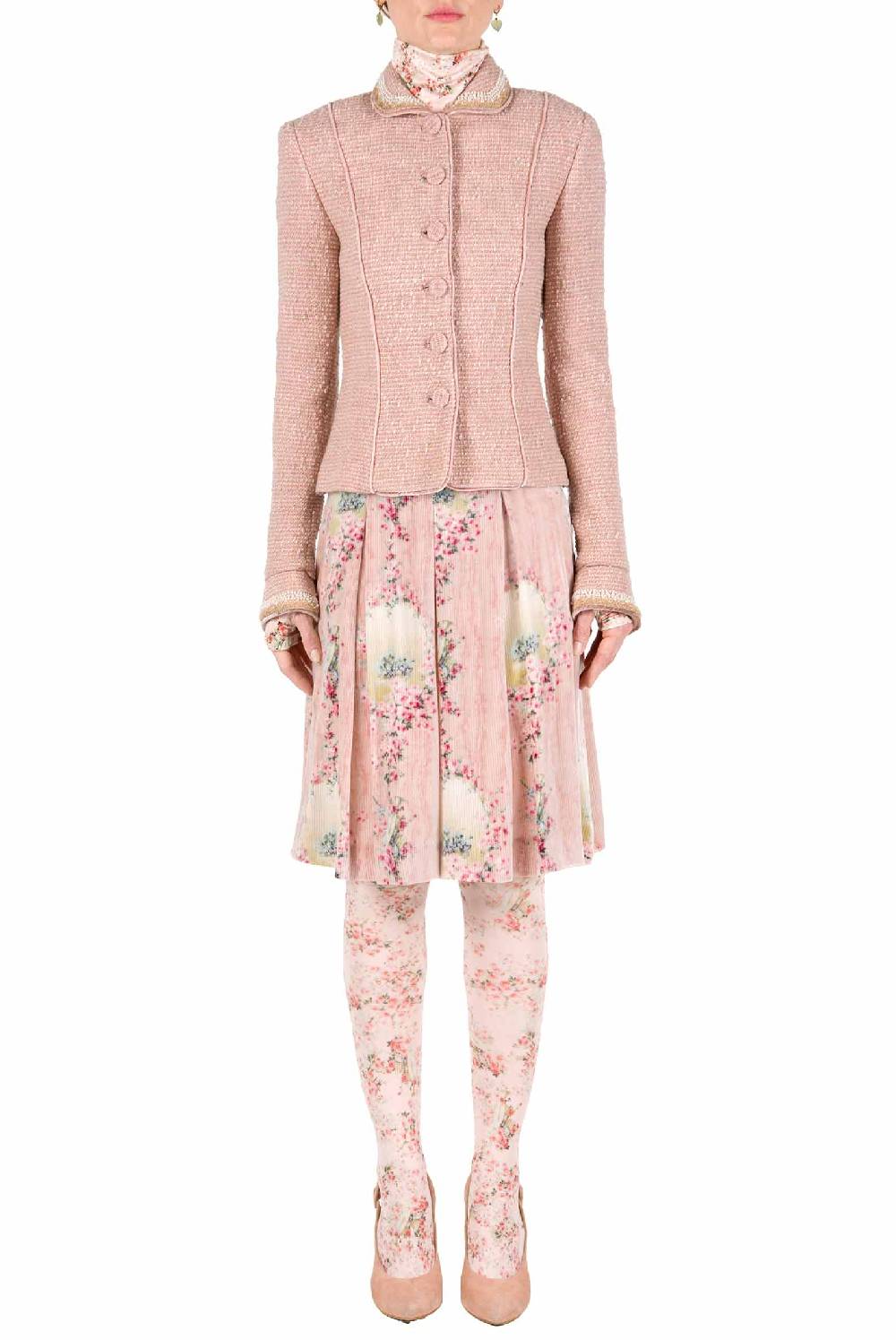 Luisa Beccaria Giacca Boucle Lurex Ricamata Perla Cyber Monday