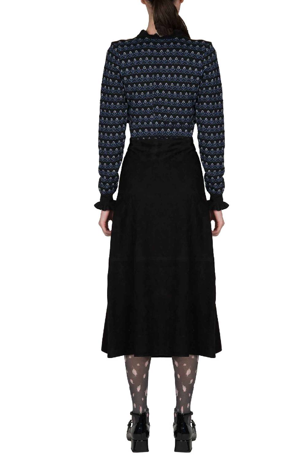 Luisa Beccaria Maglione girocollo nero floreale Offerta Anniversario