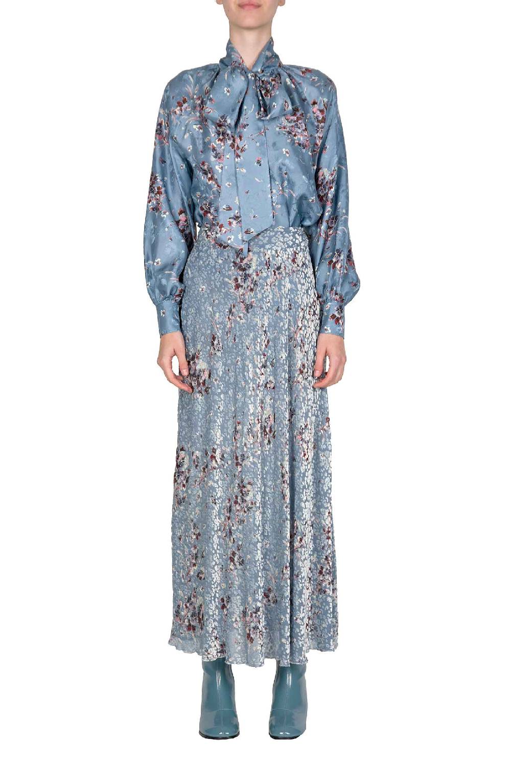 Luisa Beccaria Camicia Flower Storm con dettaglio fiocco Latest fashion