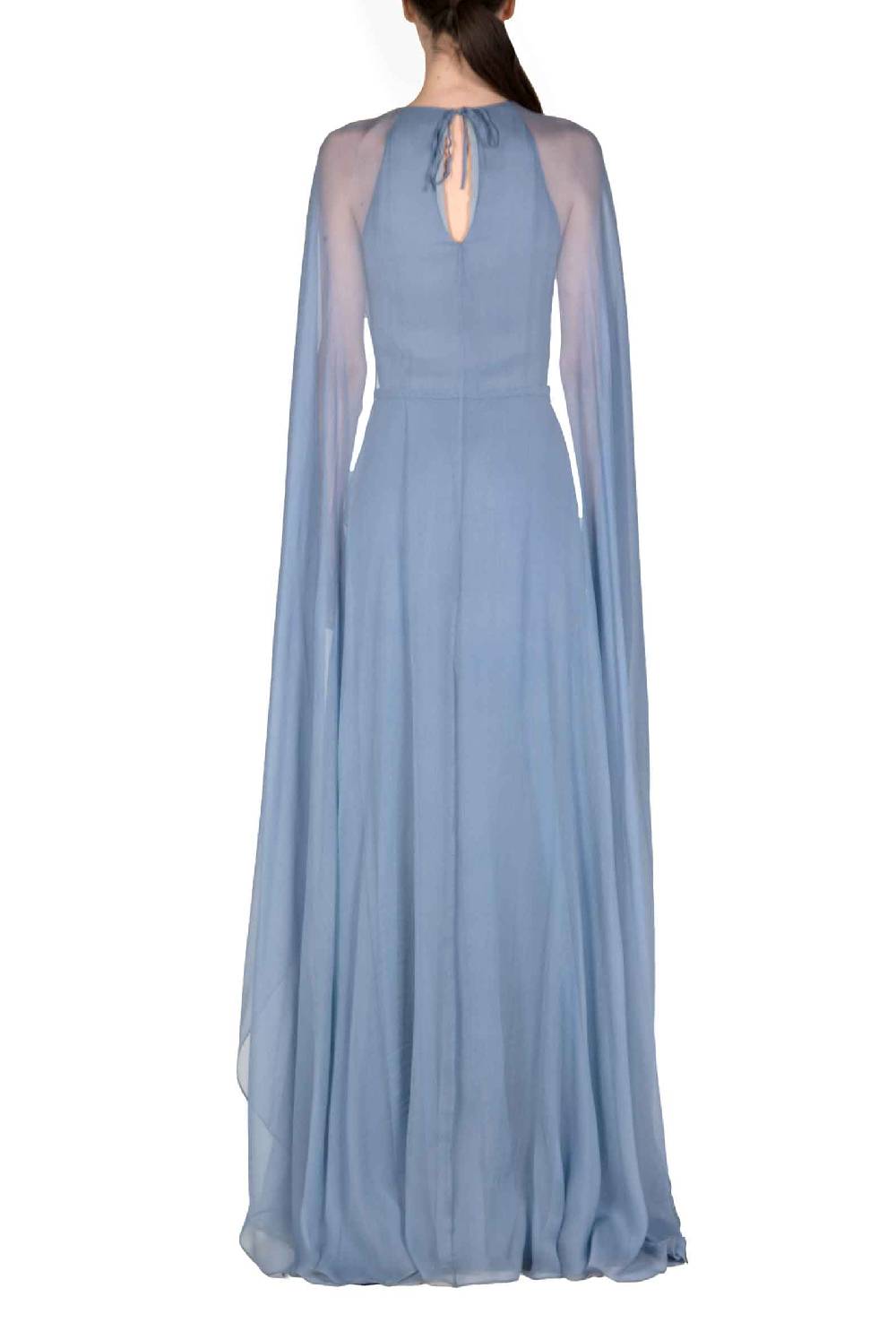 Luisa Beccaria Abito lungo in creponne di chiffon con mantella Lightning offer