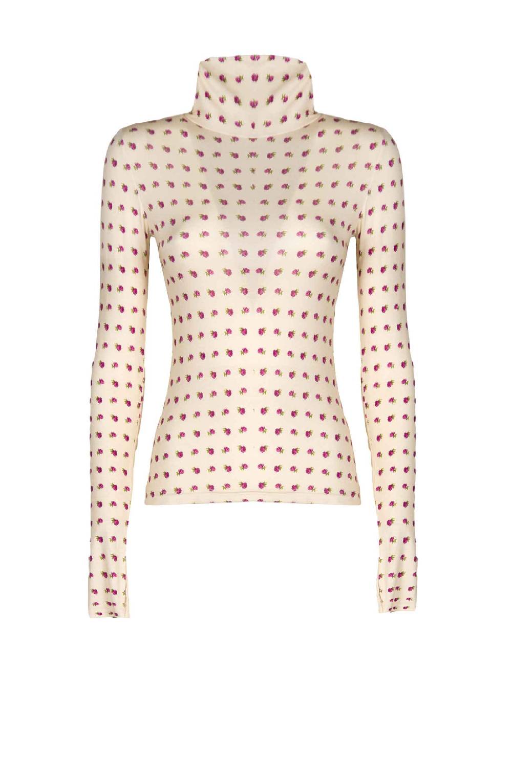 Luisa Beccaria Dolcevita beige con stampa boccioli vintage Comprane uno, ottenene uno gratis