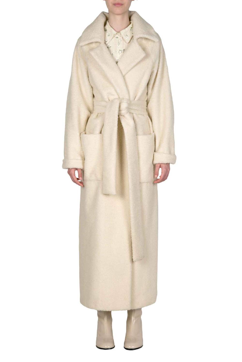 Luisa Beccaria Maxi cappotto in lana bianca Fino al 65% di sconto