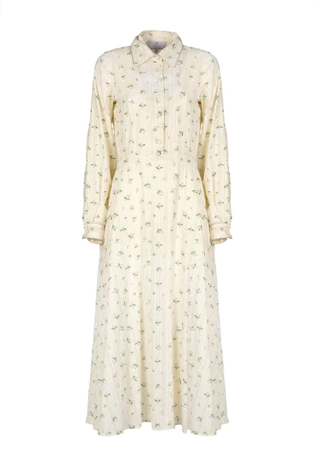 Luisa Beccaria Abito in jacquard a fiori stampati in cotone Only for today