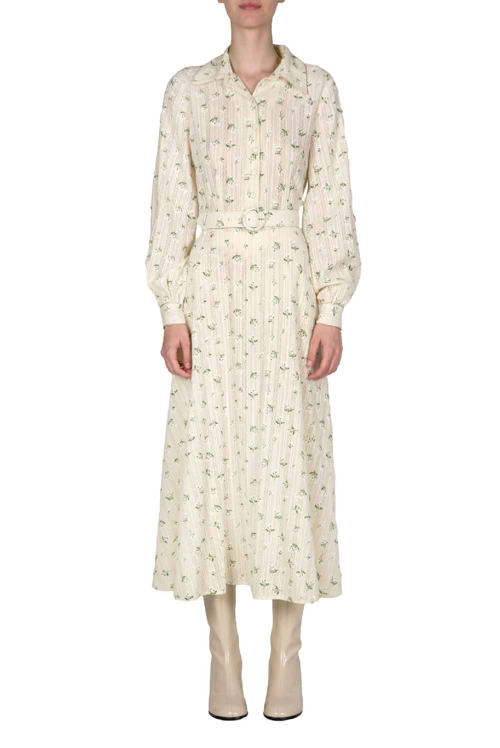 Luisa Beccaria Abito in jacquard a fiori stampati in cotone Only for today