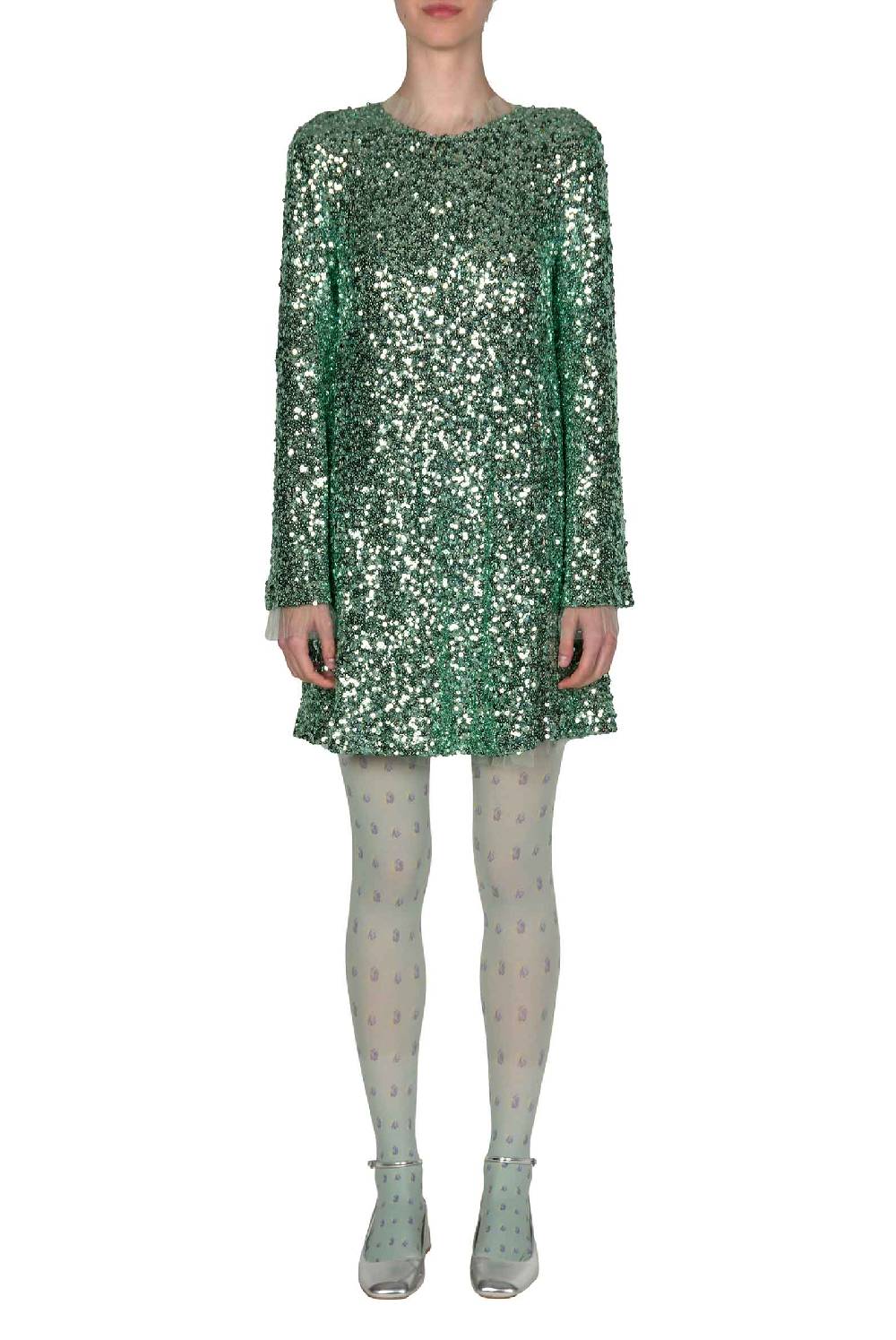 Luisa Beccaria Miniabito con paillettes color menta Fino al 55% di sconto