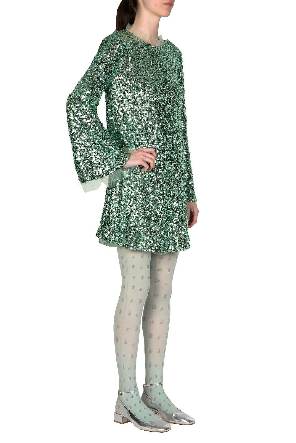 Luisa Beccaria Miniabito con paillettes color menta Fino al 55% di sconto