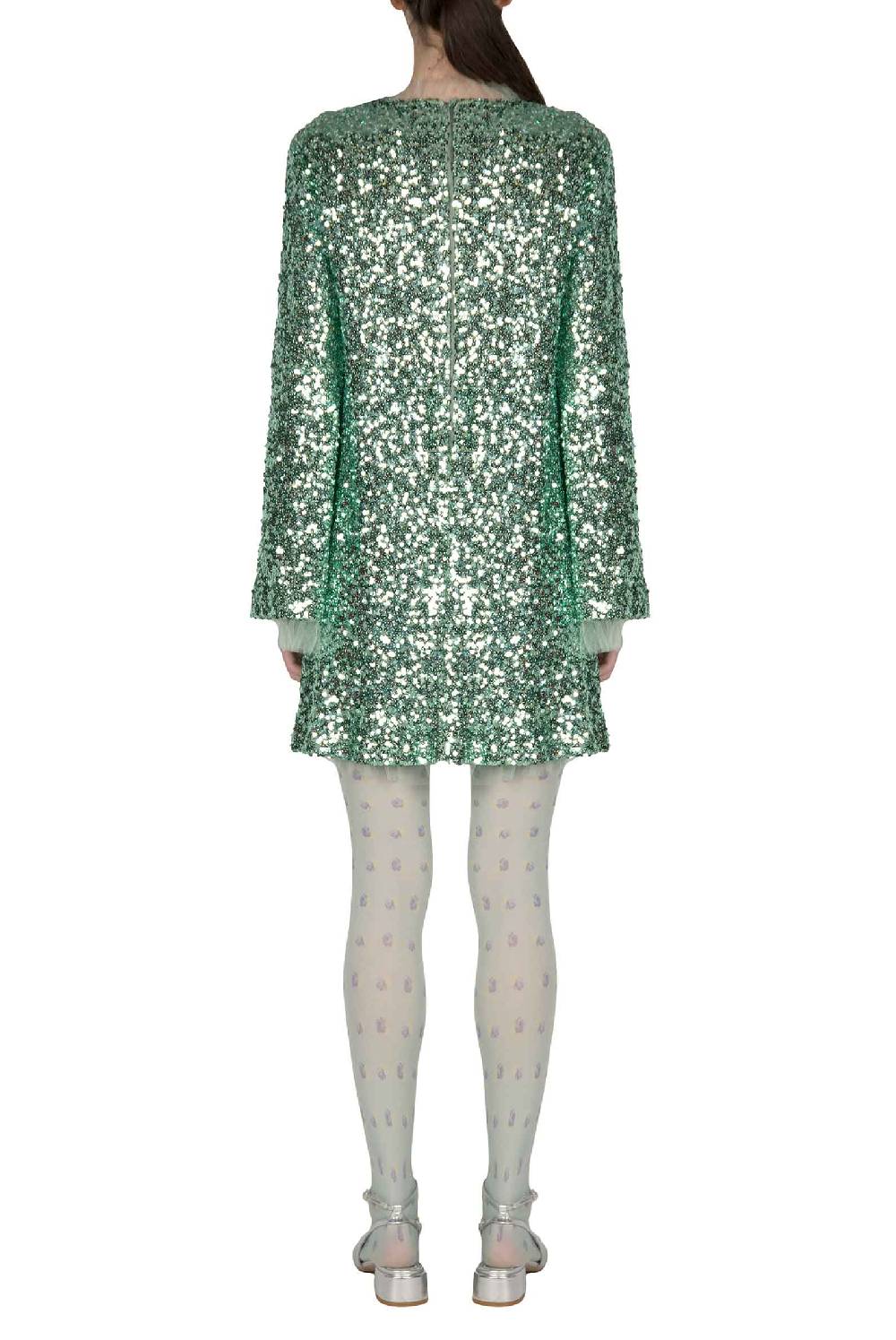 Luisa Beccaria Miniabito con paillettes color menta Fino al 55% di sconto