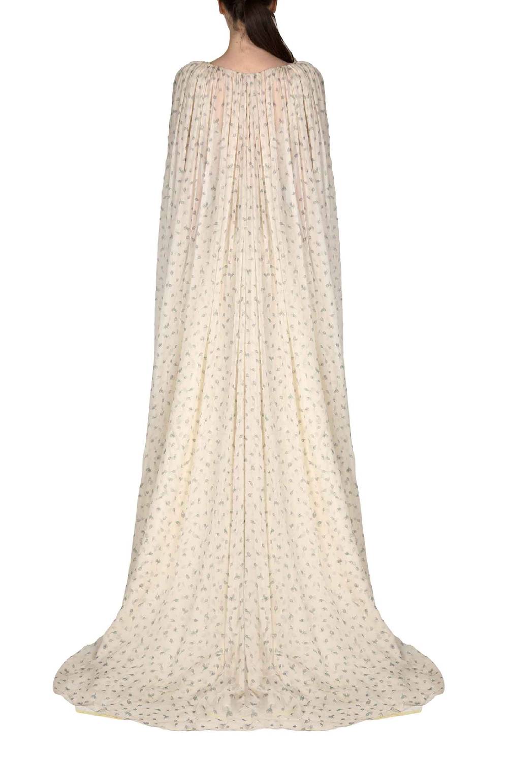Luisa Beccaria Abito da sposa Winter Garden in georgette effetto mantella con scollo a V Officina