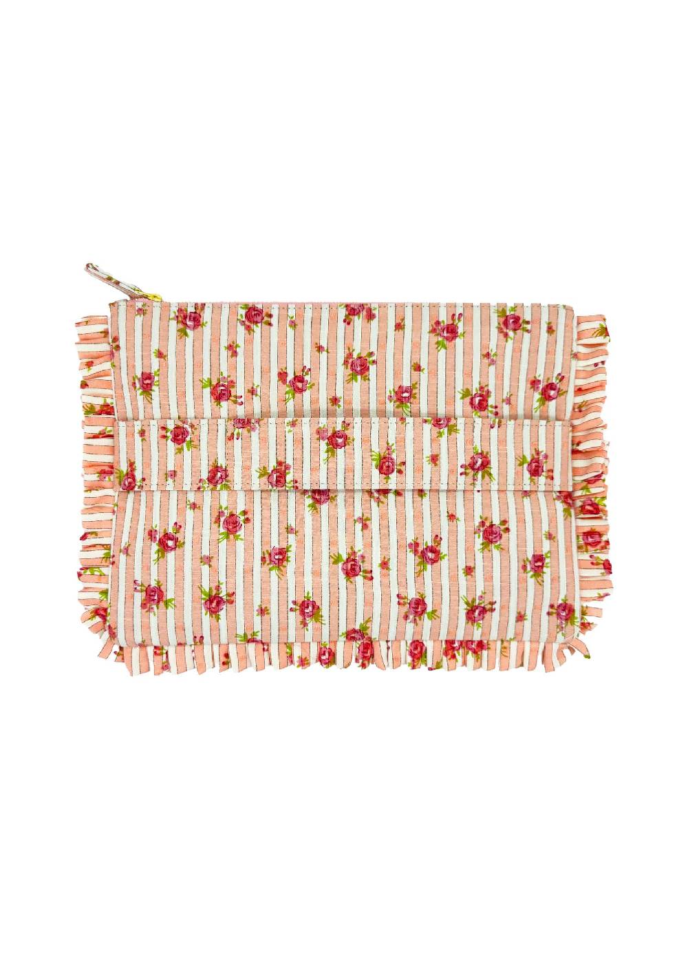 Luisa Beccaria Pochette Grande A Mano Rose Rigate Rosa Black Friday Prezzi