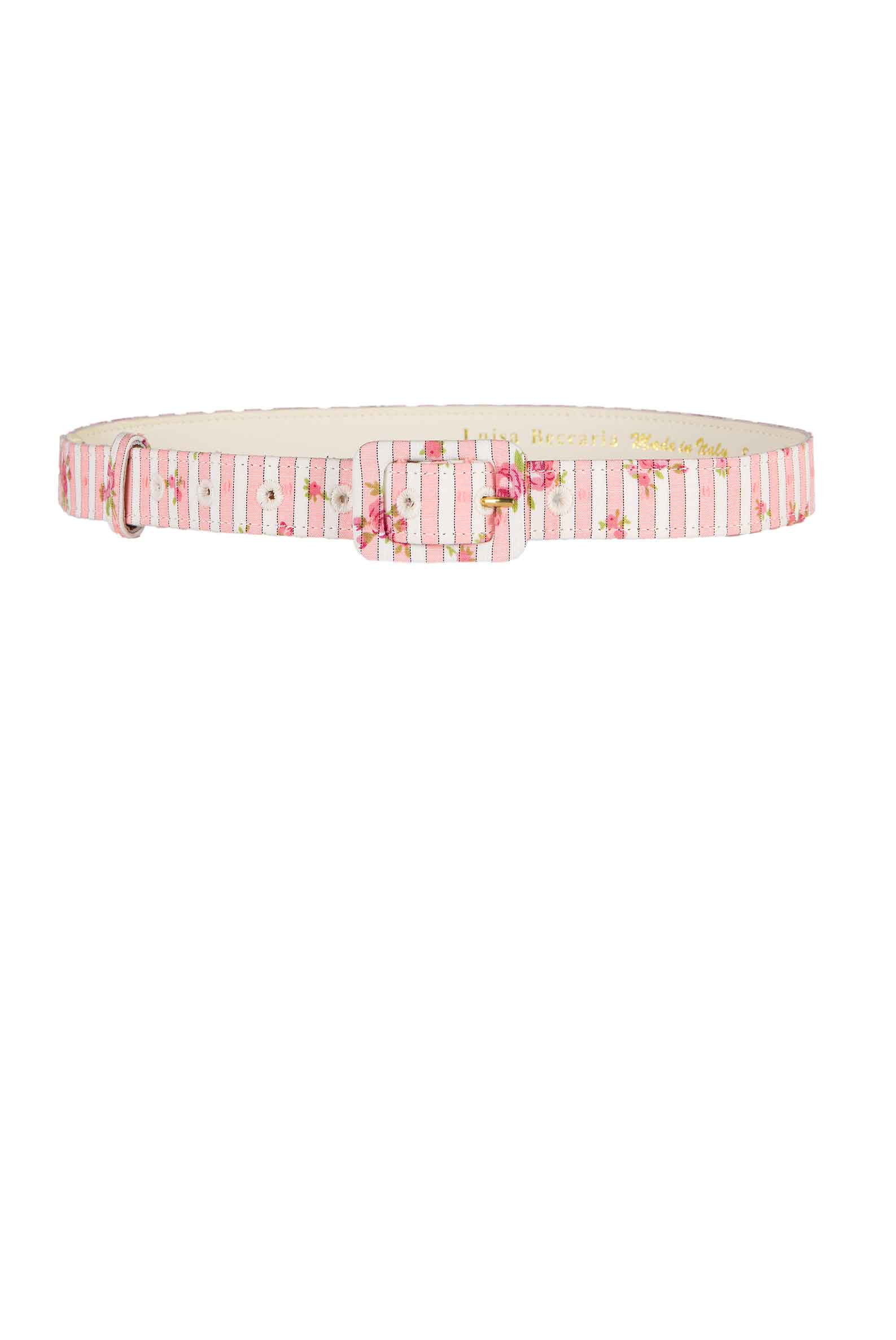 Luisa Beccaria Cintura rosa con rose a righe Sconti questo mese