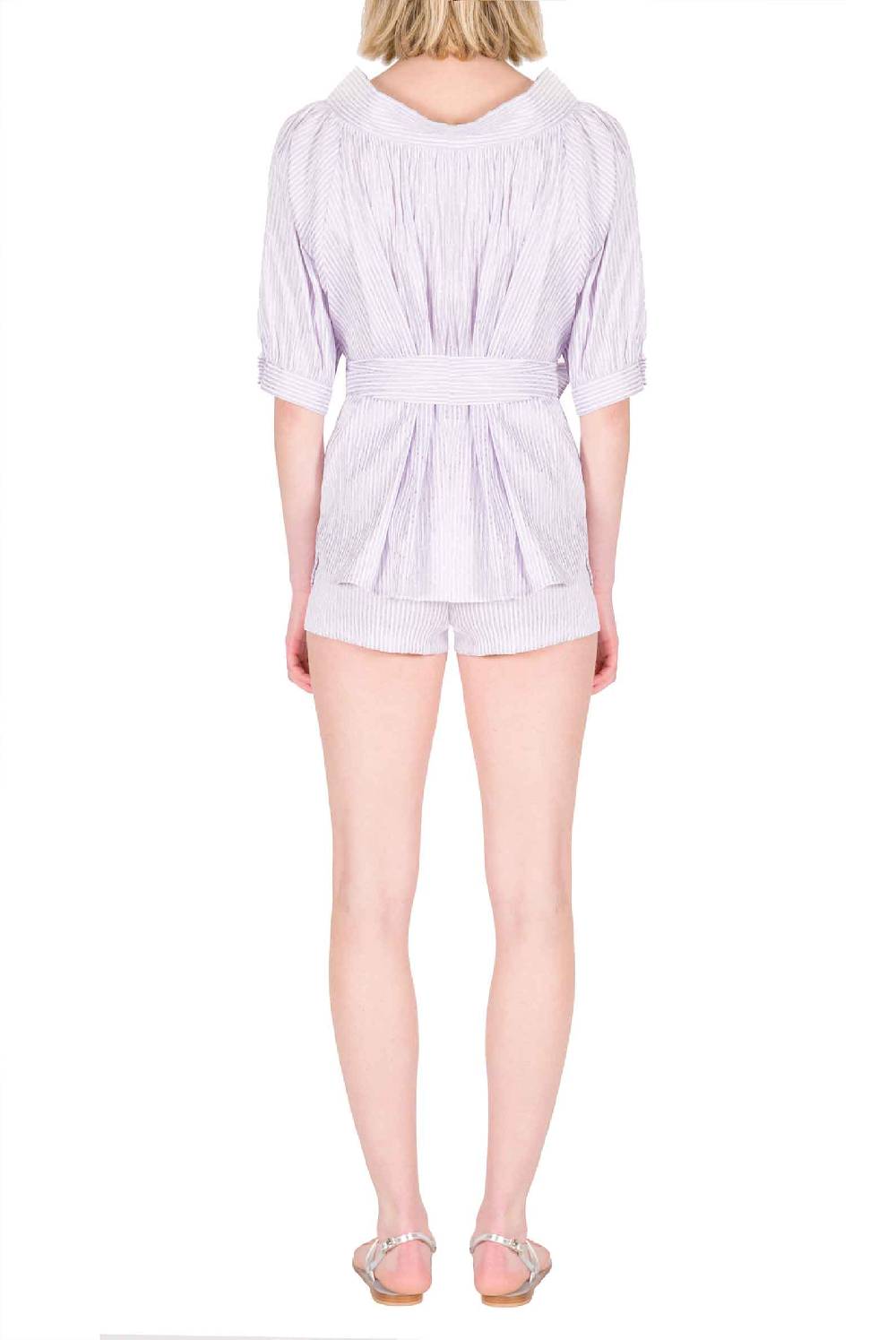 Luisa Beccaria Camicia oversize in cotone a righe Pezzi Unici