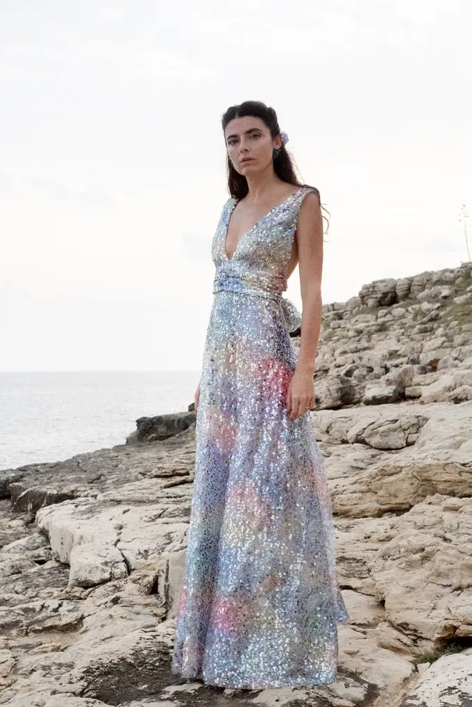Luisa Beccaria Abito in Paillettes Degradè di Lucilla Fino Al -60%